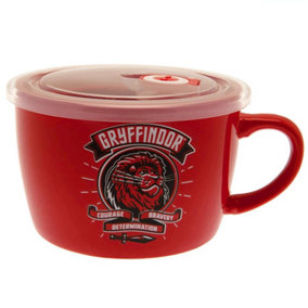 Harry Potter Gryffindor Soup and Snack Mug Red/Black/Clear (One Size)