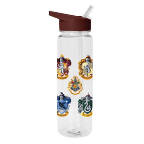 Harry Potter Hogwarts Crest Plastic Water Bottle Clear (One Size)