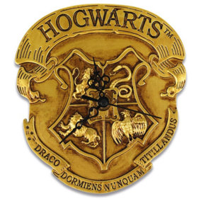 Harry Potter Hogwarts Crest Wall Clock Yellow (One Size)