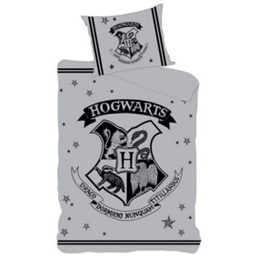 Harry Potter Hogwarts Duvet Cover Set Grey (Single)