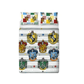 Harry Potter Hogwarts Houses Duvet Cover Set Multicoloured (Double)