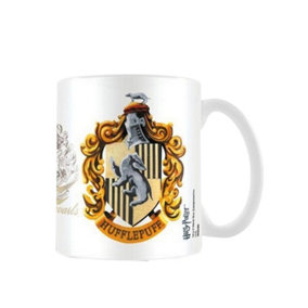 Harry Potter Hufflepuff Crest Mug White/Yellow/Navy (One Size)
