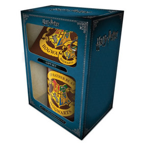 Harry Potter Official At Hogwarts Mug, Coaster And Keyring Gift Set Multicoloured (One Size)
