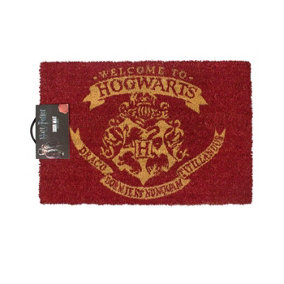 Harry Potter Official Welcome To Hogwarts Door Mat Red (One Size)