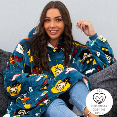 Harry Potter Oversized Hoodie Blanket Blue Adults