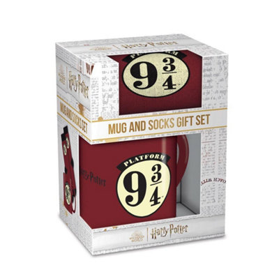 Harry Potter Platform 9 3/4 Mug and Sock Set Maroon (One Size)