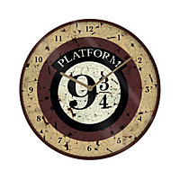 Harry Potter Platform 9 3/4 Wall Clock Cream/Brown (One Size)
