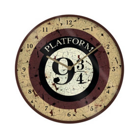 Harry Potter Platform 9 3/4 Wall Clock Cream/Brown (One Size)