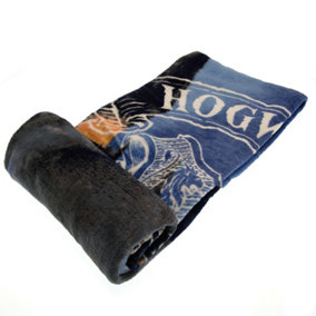 Harry Potter Premium Fleece Blanket Black/Blue/White (One Size)