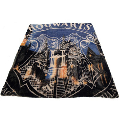 Harry Potter Premium Fleece Blanket Black Blue White One Size DIY at B Q
