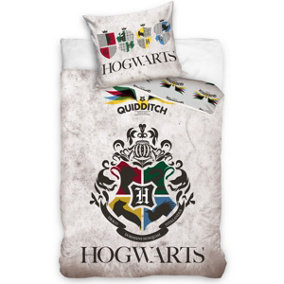 Harry Potter Quidditch 100% Cotton Single Duvet Cover and Pillowcase Set - European Size