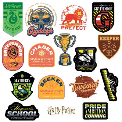 Harry Potter Quidditch Water Bottle 32oz | BPA-Free Plastic Jug With Sticker Set - Officially Licensed Wizarding World