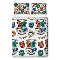 Harry Potter Reversible Grid Duvet Cover Set Multicoloured (Double)