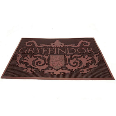 Harry Potter Rubber Gryffindor Door Mat Burgundy (One Size)