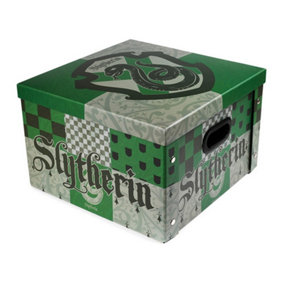 Harry Potter Slytherin Storage Box Green/Light Grey (One Size)