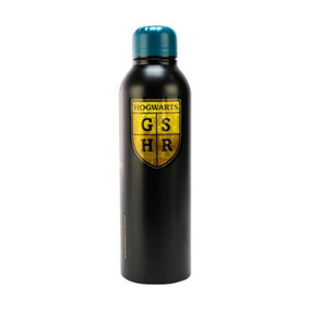 Harry Potter Steel 700ml Water Bottle Black/Gold (One Size)
