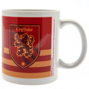 Harry Potter Stripe Mug White/Scarlet/Yellow (One Size)
