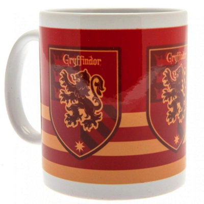 Harry Potter Stripe Mug White/Scarlet/Yellow (One Size)