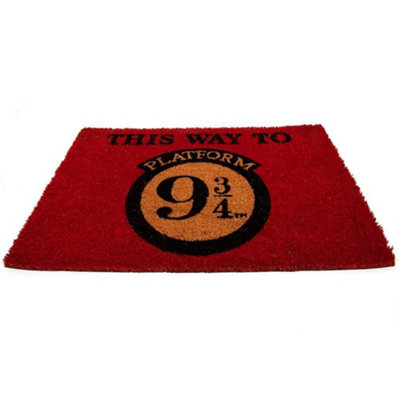 Harry Potter This Way To Platform 9 3/4 Door Mat Black/Red (One Size)