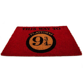 Harry Potter This Way To Platform 9 3/4 Door Mat Red/Yellow (One Size)