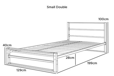 Hartfield Black Metal Small Double Bed Frame 4ft