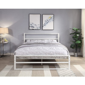 Hartfield White Metal King Size Bed Frame 5ft