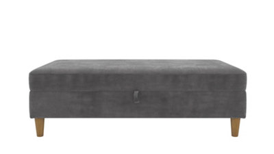 Hartford ottoman with storage in grey fabric