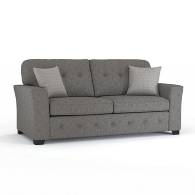 Hartley Grey 3 + 2 Sofa Suite Full Back Tufted Cushions