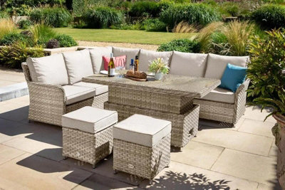 Hartman Heritage Tuscan 6 Seat Square Casual Dining Set Beech and Dove DIY at B Q