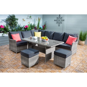 Hartman Westbury 6 Seat Square Casual Dining Set (Ash and Slate)