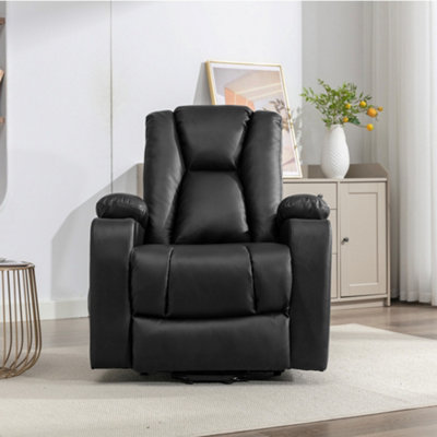 Hartville Electric Lift Assist Riser Recliner with Massage and Heat - Black