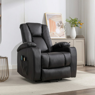 Hartville Electric Lift Assist Riser Recliner with Massage and Heat - Brown