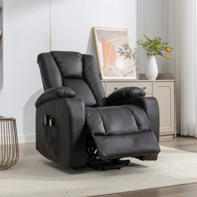 Hartville Electric Lift Assist Riser Recliner with Massage and Heat - Brown