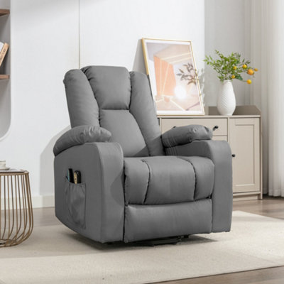 Hartville Electric Lift Assist Riser Recliner with Massage and Heat - Grey