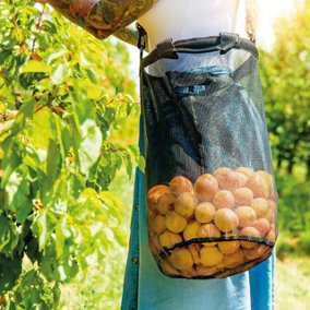 Harvest Bag - Lightweight Soft Mesh Netting Bag with Handles & Shoulder Strap, Collect & Transport Produce, Fruit, Vegetables
