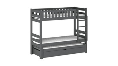 Harvey Bunk Bed with Trundle and Storage in Graphite W1980mm x H1630mm x D980mm