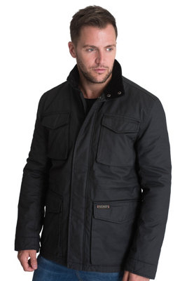 Harvey Jones High Neck Waxed Jacket with Snap Nova Coat L DIY at B Q