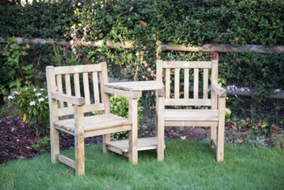 Harvington Wooden Garden Love Seat Garden Furniture