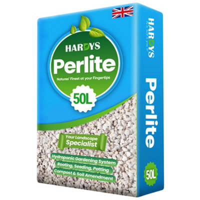 Haryds Perlite 50L - Horticultural Grit Graded 2-4mm, Enhances Drainage, Aeration, Moisture Retention - Natural Volcanic Rock