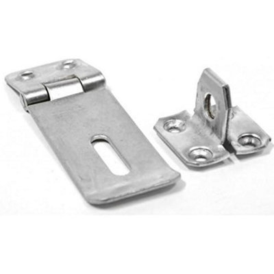 Hasp and Staple Lock 75mm x 38mm (3 x 1.5 Inch) - Bright Zinc Plated, Heavy Duty Latch for Doors, Gates, Sheds - Pack of 1