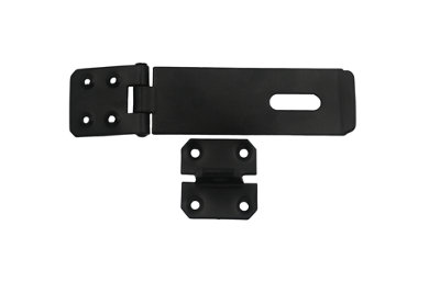 HASP & STAPLE LATCH, 114MM, BLACK