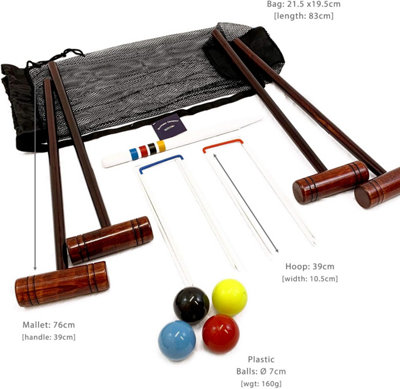 Hatford Croquet Set - Complete Beginners 4 Player Croquet Set - for ...