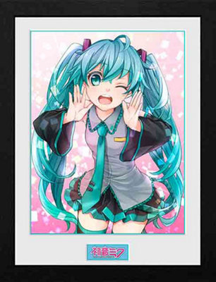 Hatsune Miku Wink  30 x 40cm Framed Collector Print