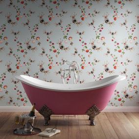 Hattie Lloyd Home - Bee Bloom Wallpaper - Duck Egg Limited Edition - Roll