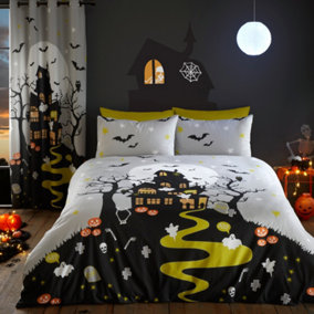 Haunted House Glow in the Dark Duvet Cover Set