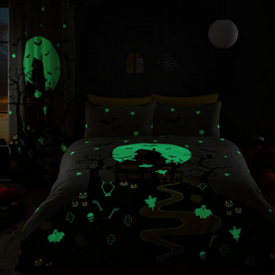 Haunted House Glow in the Dark Duvet Cover Set