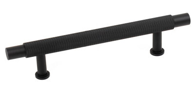 Hausen Knurled Cabinet T Bar Handle MATT BLACK - 96mm