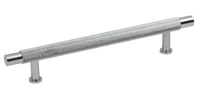 Hausen Knurled Cabinet T Bar Handle POLISHED CHROME - 128mm