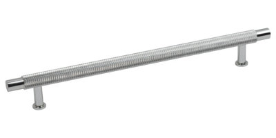 Hausen Knurled Cabinet T Bar Handle POLISHED CHROME - 192mm