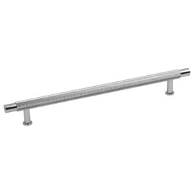 Hausen Knurled Cabinet T Bar Handle POLISHED CHROME - 192mm